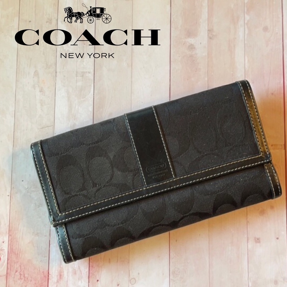 Coach Legacy Signature Trifold Wallet - Gem